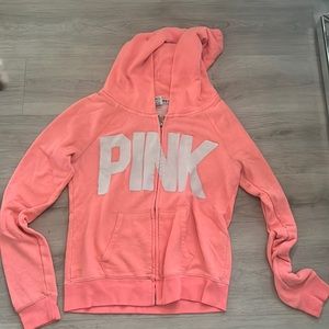 Pink Victoria’s Secret zip up hoodie